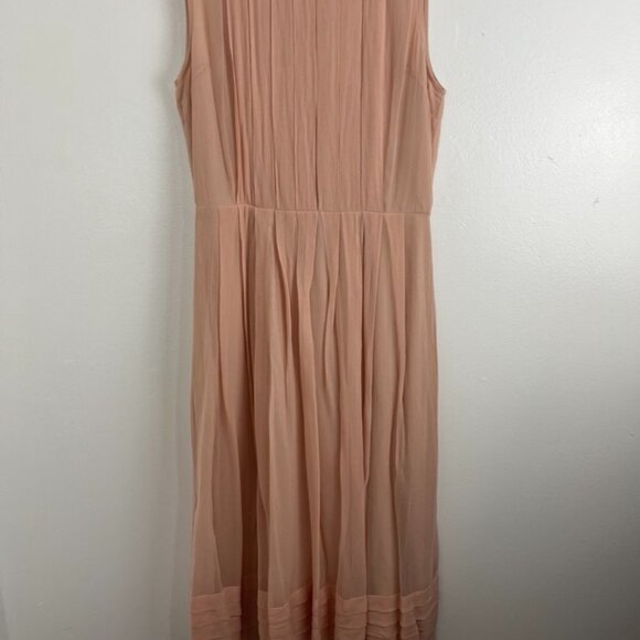 Topshop Pink Pleated Sleeveless Aline Dress - Picture 2 of 9